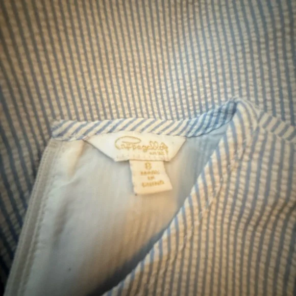 Blue Lace Trim Kids Dress - Picture 3 of 6